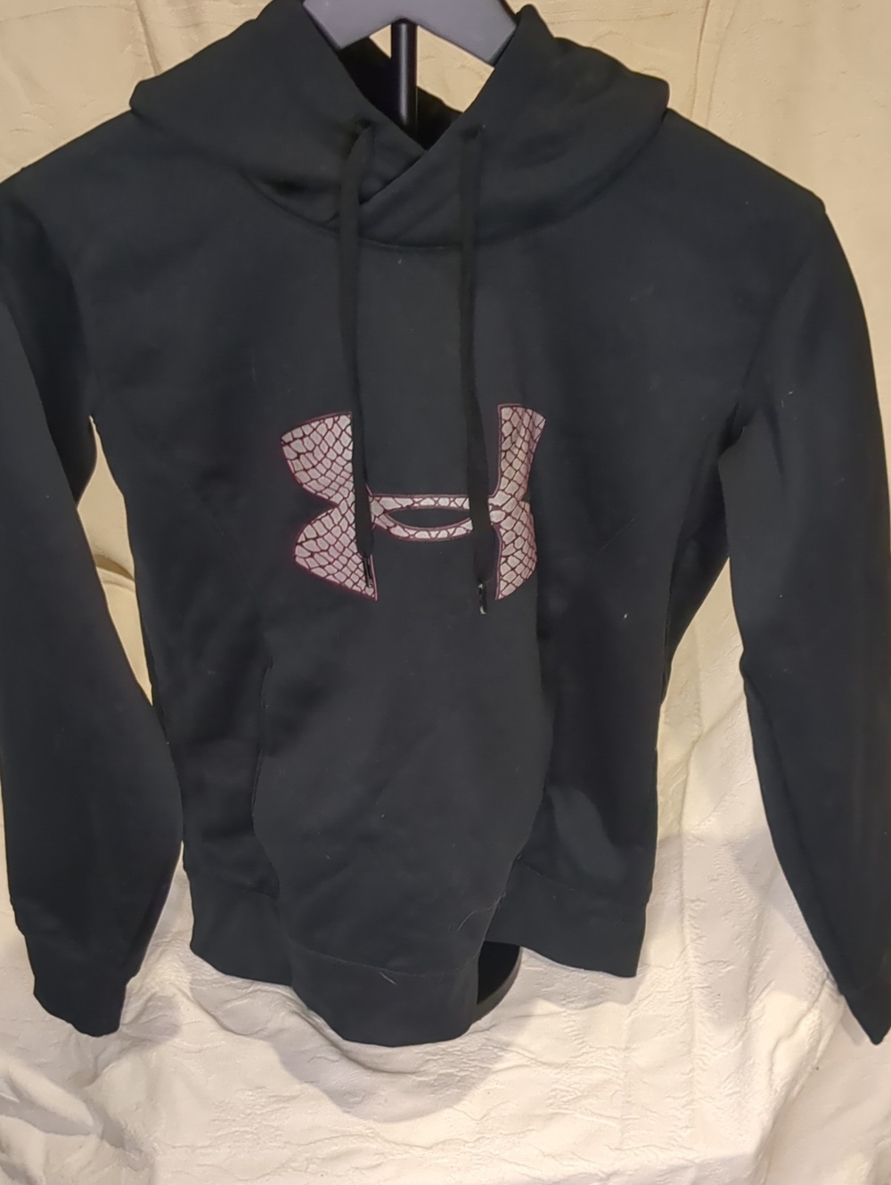 Under Armour Black Crewneck Sweatshirt with Pink Logo